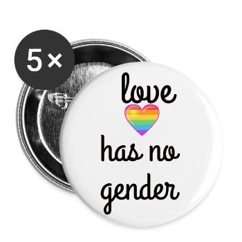 Tee shirt LGBT - Lot de 5 grands badges (56 mm) - blanc - Devant