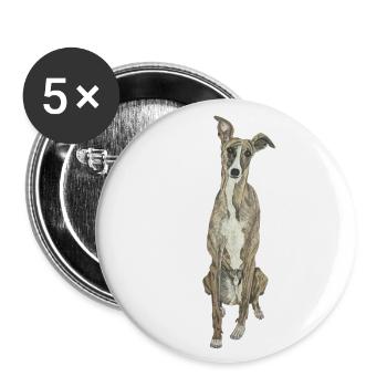 Greyhound Greyhound Dog Love Dog Sport Doglove - Buttons large 2.2''/56 mm (5-pack) - white - Front