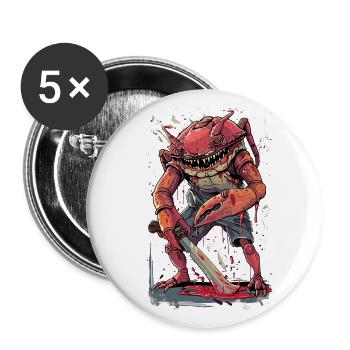 Halloween Crab Horror Figure - Buttons large 2.2''/56 mm (5-pack) - white - Front