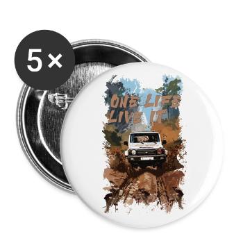 4x4 Offroad 4wheeler Adventure LJ SJ Jimny - Buttons groß 56 mm (5er Pack) - Weiß - Vorne