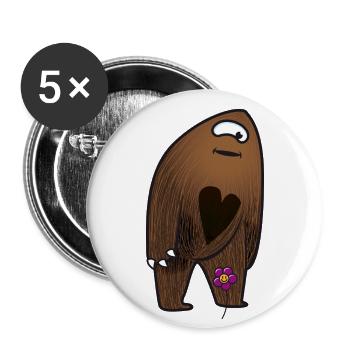 monstregentil - Lot de 5 grands badges (56 mm) - blanc - Devant