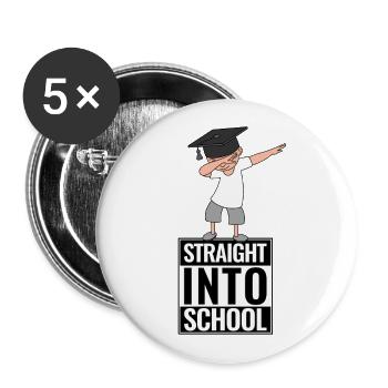 Retour à l’école directement dans l’école DAB Dabbing Boy - Lot de 5 grands badges (56 mm) - blanc - Devant