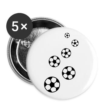 Soccer soccer - Buttons large 2.2''/56 mm (5-pack) - white - Front