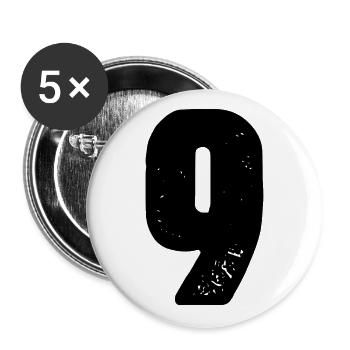 Maillot à 9 chiffres - Lot de 5 grands badges (56 mm) - blanc - Devant