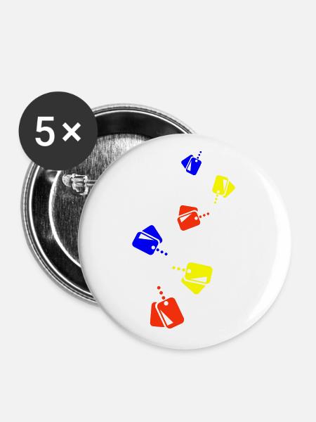Abzeichen Icon symbol - Buttons groß 56 mm (5er Pack) - Weiß