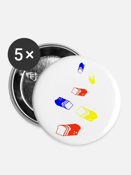 Brot icon symbol - Buttons groß 56 mm (5er Pack) - Weiß
