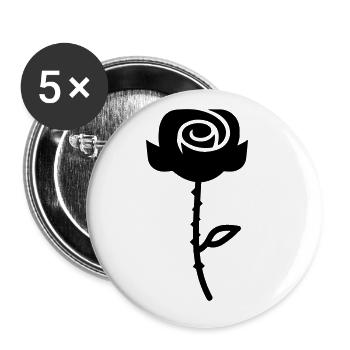 Symbole de la rose - Lot de 5 grands badges (56 mm) - blanc - Devant