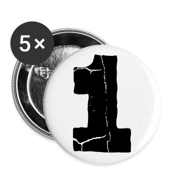 1 number jersey - Buttons large 2.2''/56 mm (5-pack) - white - Front