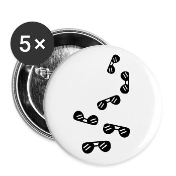 Sonnenbrille Symbol - Buttons groß 56 mm (5er Pack) - Weiß - Vorne