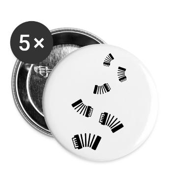 Musique d’accordéon - Lot de 5 grands badges (56 mm) - blanc - Devant