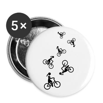 Cycling Bike Icon - Buttons large 2.2''/56 mm (5-pack) - white - Front