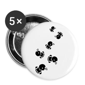 Icône du football - Lot de 5 grands badges (56 mm) - blanc - Devant