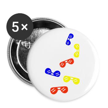 Sonnenbrille Symbol - Buttons groß 56 mm (5er Pack) - Weiß - Vorne