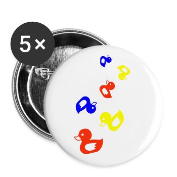 Icône de canard - Lot de 5 grands badges (56 mm) - blanc - Devant