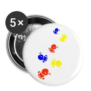 Icône du football - Lot de 5 grands badges (56 mm) - blanc - Devant