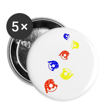 Symbole du beignet - Lot de 5 grands badges (56 mm) - blanc - Devant