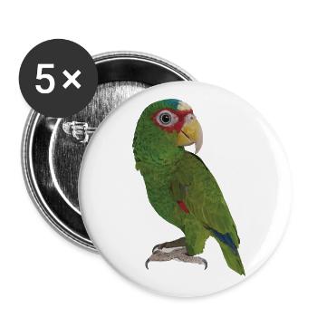 Der Blässstirnpapagei - Buttons groß 56 mm (5er Pack) - Weiß - Vorne