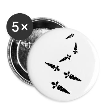 Carotte symbole carotte - Lot de 5 grands badges (56 mm) - blanc - Devant
