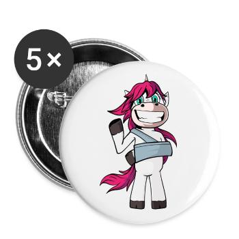 Verletztes Einhorn - Buttons groß 56 mm (5er Pack) - Weiß - Vorne