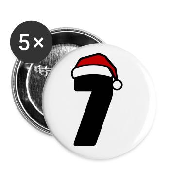7 Numéro de Noël - Lot de 5 grands badges (56 mm) - blanc - Devant