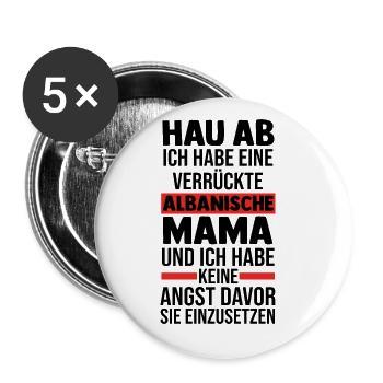 Albaner Albanisch Albanien - Buttons groß 56 mm (5er Pack) - Weiß - Vorne