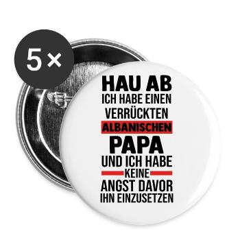 Albaner Albanisch Albanien - Buttons groß 56 mm (5er Pack) - Weiß - Vorne