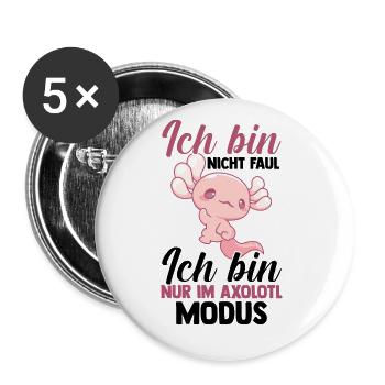 Axolotl - Buttons groß 56 mm (5er Pack) - Weiß - Vorne