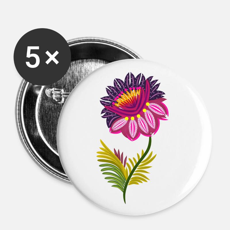 Beautiful isolated flowers - Buttons large 2.2''/56 mm (5-pack) - white