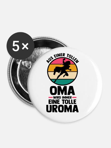 Mutter Mama Großmutter Oma - Buttons groß 56 mm (5er Pack) - Weiß