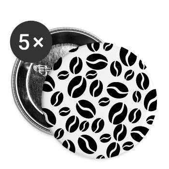 Kreis aus Kaffeebohnen - Buttons groß 56 mm (5er Pack) - Weiß - Vorne