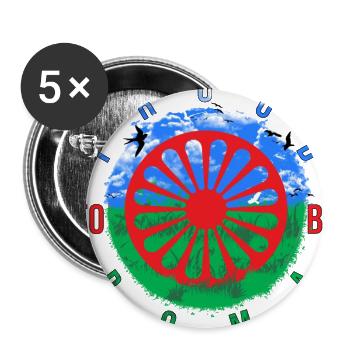 Fiers d’être Roms - Lot de 5 grands badges (56 mm) - blanc - Devant