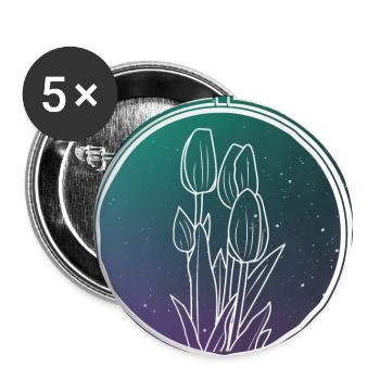 Tulips - Buttons large 2.2''/56 mm (5-pack) - white - Front