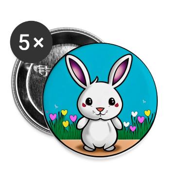 Cute Easter - Buttons large 2.2''/56 mm (5-pack) - white - Front