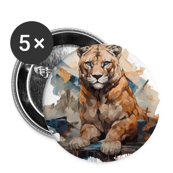 Le pouvoir du - Style Graffiti - Lot de 5 grands badges (56 mm) - blanc - Devant