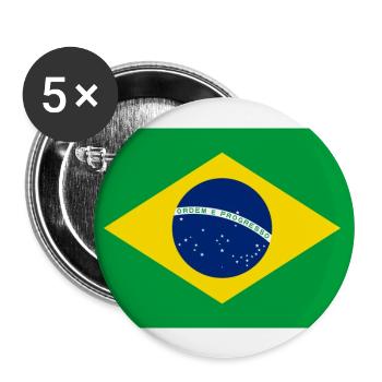 Br Flagge - Buttons groß 56 mm (5er Pack) - Weiß - Vorne