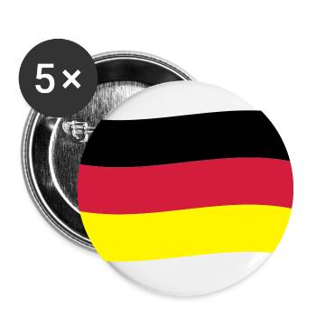 Deutschland Fahne Flagge Deutschlandfahne - Buttons groß 56 mm (5er Pack) - Weiß - Vorne
