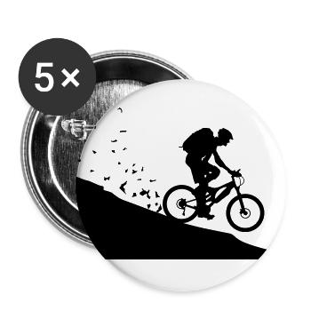 VTT - Lot de 5 grands badges (56 mm) - blanc - Devant