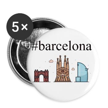 #Barcelona capital of Catalonia - Buttons large 2.2''/56 mm (5-pack) - white - Front