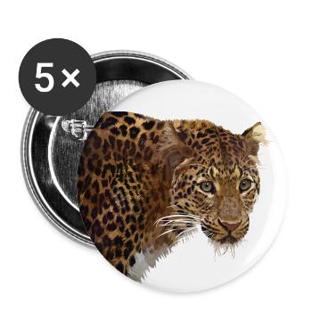 Leopard - Buttons large 2.2''/56 mm (5-pack) - white - Front