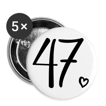 Cute Number 47, 47 Years Old, 47th Birthday Gift - Buttons large 2.2''/56 mm (5-pack) - white - Front