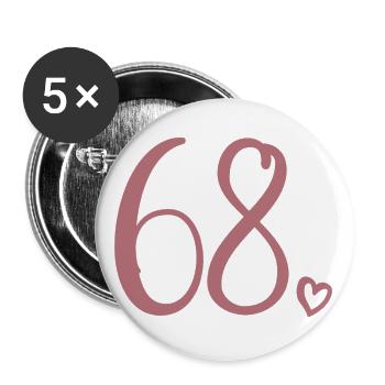 Süße Nummer 68, 68 Jahre alt, 68. Geburtstag Geschenk - Buttons groß 56 mm (5er Pack) - Weiß - Vorne