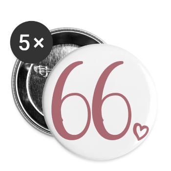 Süße Nummer 66, 66 Jahre alt, 66. Geburtstag Geschenk - Buttons groß 56 mm (5er Pack) - Weiß - Vorne