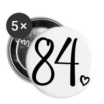 Cute Number 84, 84 Years Old, 84th Birthday Gift - Buttons large 2.2''/56 mm (5-pack) - white - Front