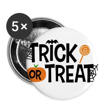 Trick Or Treat Gift Halloween Monster Sweet - Buttons large 2.2''/56 mm (5-pack) - white - Front