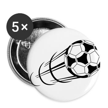 Fußball, Ball, Soccer, Football, Schuss, Tor - Lot de 5 grands badges (56 mm) - blanc - Devant