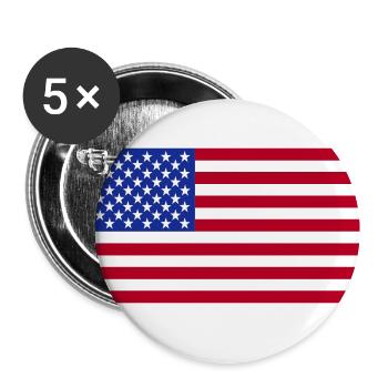 États-Unis - Lot de 5 grands badges (56 mm) - blanc - Devant