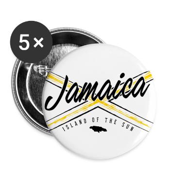 Drapeau Jamaïque Islang du soleil - Lot de 5 grands badges (56 mm) - blanc - Devant