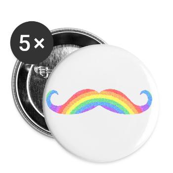 Regenbogen-Tasch - Buttons groß 56 mm (5er Pack) - Weiß - Vorne