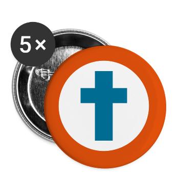 Kreis mit Kreuz / circled cross (rel, 2c) - Buttons large 2.2''/56 mm (5-pack) - white - Front