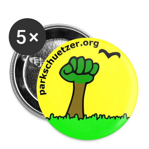 Watschenbaum rund gelb - Buttons groß 56 mm (5er Pack)